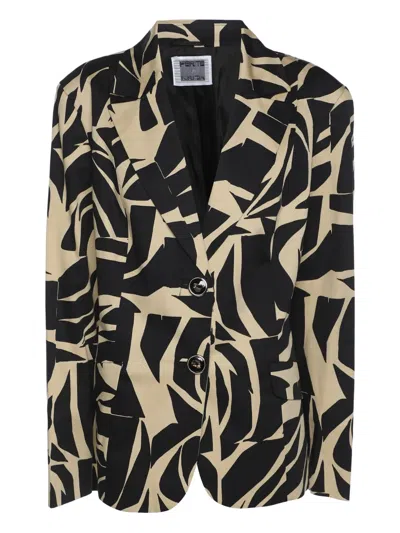 Pre-owned Krizia Single-breasted Printed Blazer In Black
