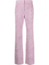 Krizia Textured-finish Wide-leg Trousers In 粉色