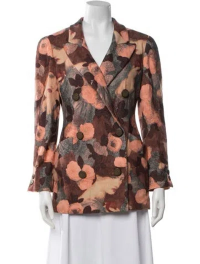 Pre-owned Krizia Vintage 1980's Blazer In Brown/pink