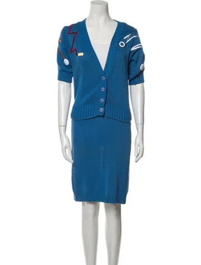 Pre-owned Krizia Vintage 1980's Lounge Set In Blue