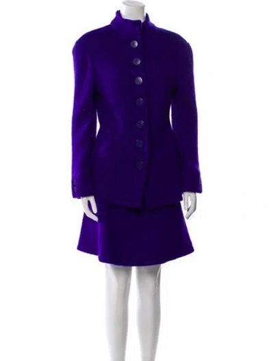 Pre-owned Krizia Vintage 1980's Skirt Suit In Purple