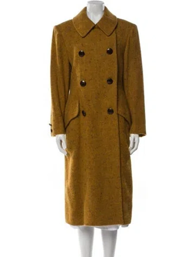 Pre-owned Krizia Vintage 1980's Trench Coat In Yellow