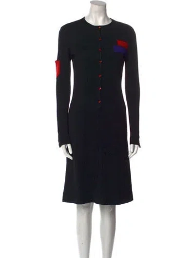 Pre-owned Krizia Vintage Knee-length Dress In Black