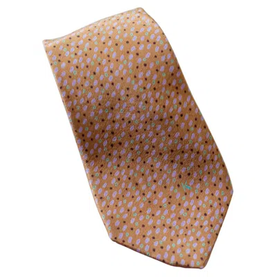 Pre-owned Krizia Vintage  100% Silk Elegant And Refined Tie In Brown