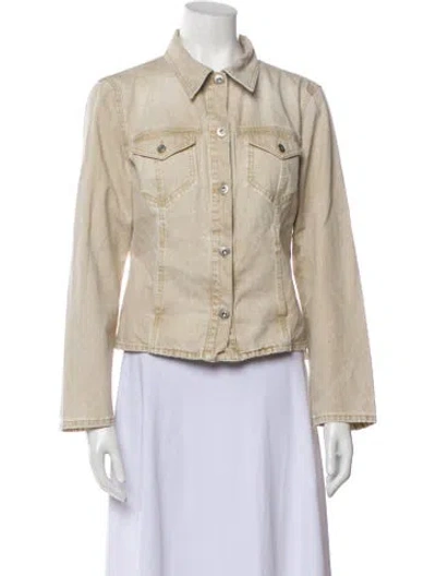 Pre-owned Krizia Vintage Late 1990's - Early 2000's Denim Jacket In Neutral