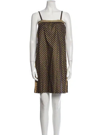 Pre-owned Krizia Vintage Mini Dress In Gold