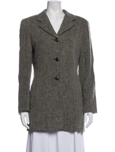 Pre-owned Krizia Vintage Wool Blazer In Grey