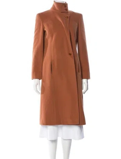 Pre-owned Krizia Vintage Wool Coat In Brown