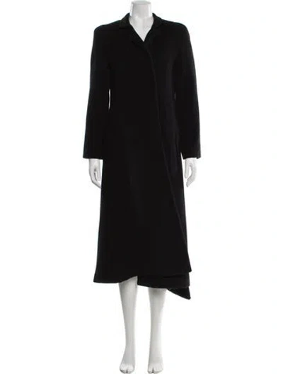 Pre-owned Krizia Wool Faux Fur Coat In Black