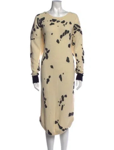 Pre-owned Krizia Wool Graphic Print Sweater In Neutral