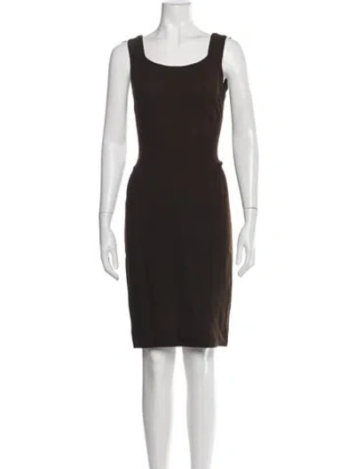 Pre-owned Krizia Wool Knee-length Dress In Brown