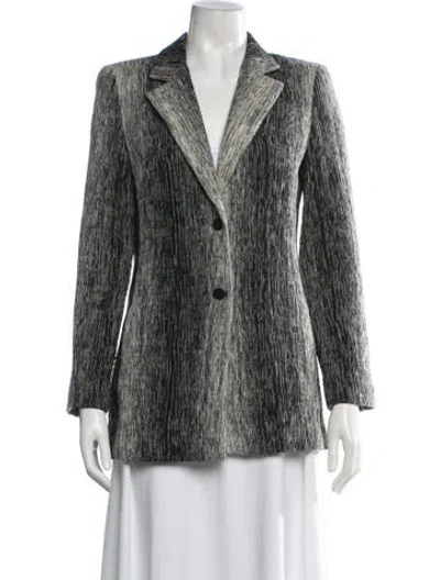 Pre-owned Krizia Wool Patterned Blazer In Black/white