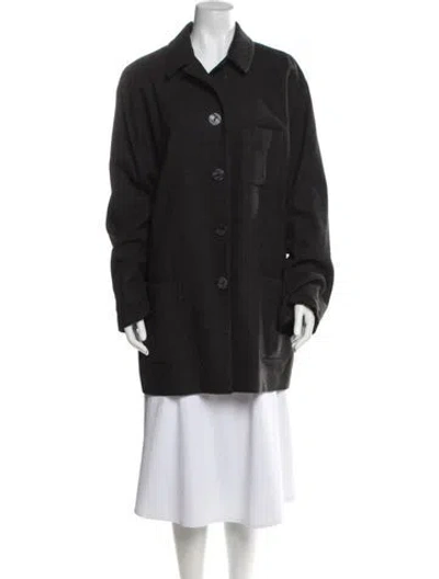 Pre-owned Krizia Wool Peacoat In Black