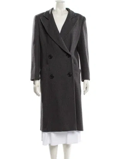 Pre-owned Krizia Wool Peacoat In Gray
