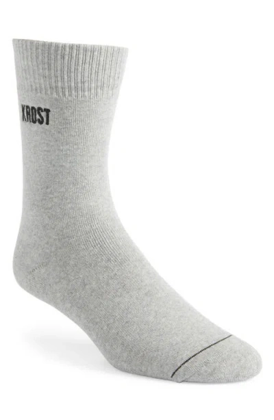 Krost 2-pack Heathered Cotton Crew Socks In Gray
