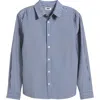 Krost 3d Striped Button Front Shirt In Blue