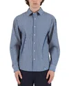 Krost 3d Striped Button Front Shirt In Blue
