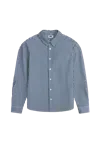 Krost 3d Striped Button Front Shirt In Blue