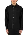 Krost Blanket Stitch Button-up Shirt In Black