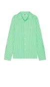 Krost Breeze Printed Button Front Shirt In Neptune Green