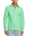 Krost Breeze Printed Button Front Shirt In Neptune Green