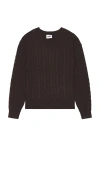 Krost Cable Knit V-neck Sweater In Brown