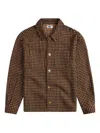 Krost Wool Check Overshirt Golden In Brown