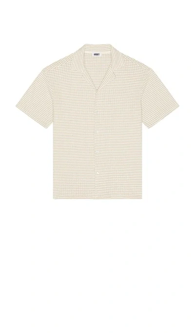 Krost Checkered Knit Bowling Shirt In Neutral