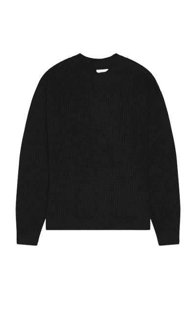 Krost Chunky Cotton Crewneck Sweater In Black