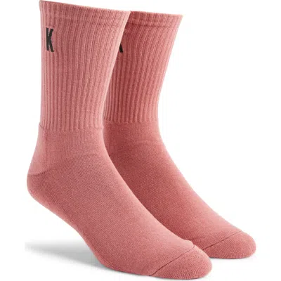 Krost Cotton Blend Rib 2-pack Crew Socks In Pink