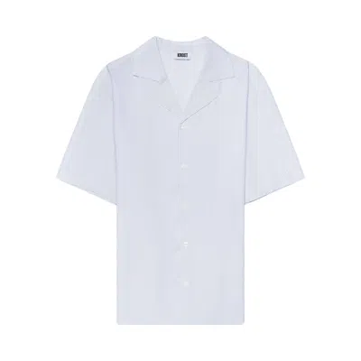 Pre-owned Krost Cotton Stripe Bowling Shirt 'blue' | Men's Size Xs