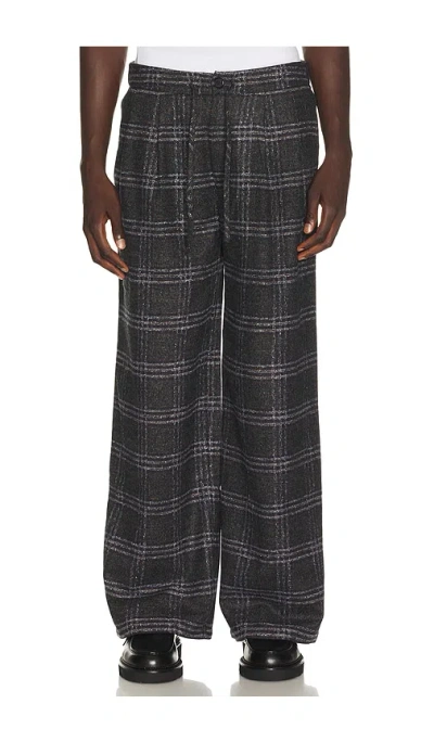 Krost Eco Half-elastic Plaid Pant In Gray