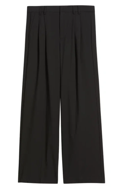 Krost Eco Pleated Wide Leg Trousers In Black