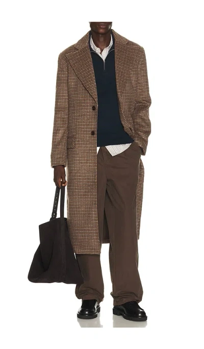 Krost Eco Wool Overcoat In Brown