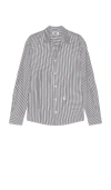Krost Embroidered Striped Shirt In Gray