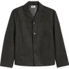 Krost Faux Suede Shirt Jacket In Black