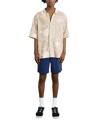 Krost Havana Embroidered Short Sleeve Shirt In White