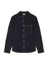 Krost Cotton Denim Button-up Shirt In Blue