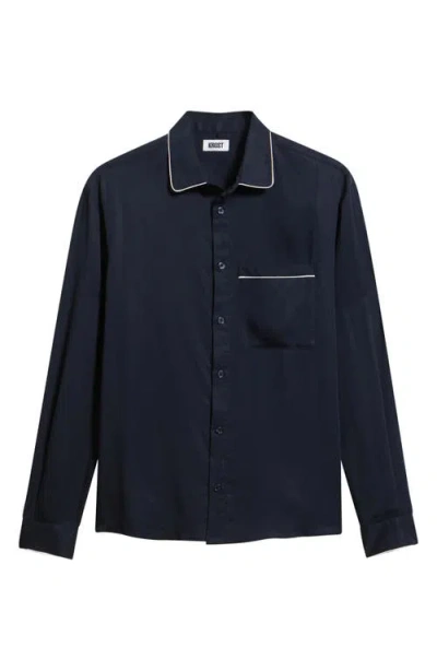 Krost Jordan Regular Fit Piping Button-up Shirt In Blue