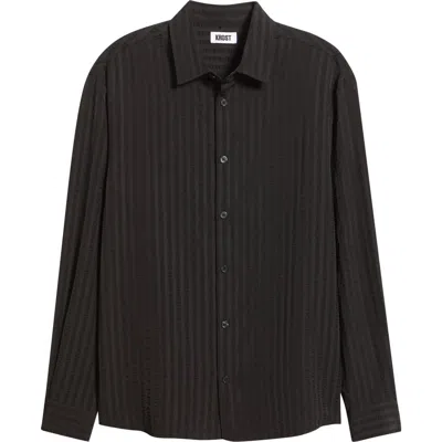 Krost Jordan Seersucker Stripe Button-up Shirt In Brown