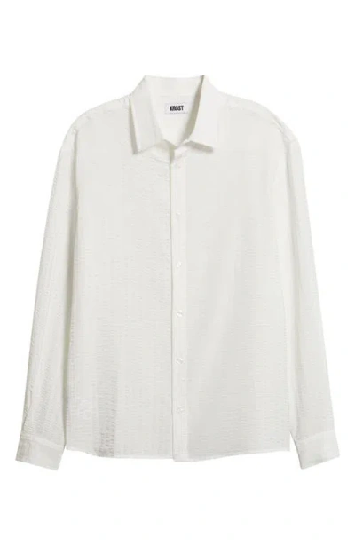 Krost Jordan Seersucker Stripe Button-up Shirt In White