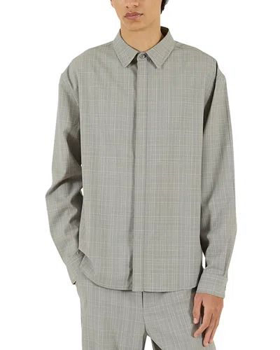 Krost Jordan Wool Plaid Shirt In Gray