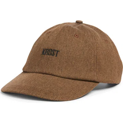 Krost Logo Embroidered Adjustable 6-panel Ball Cap In Rain Drum