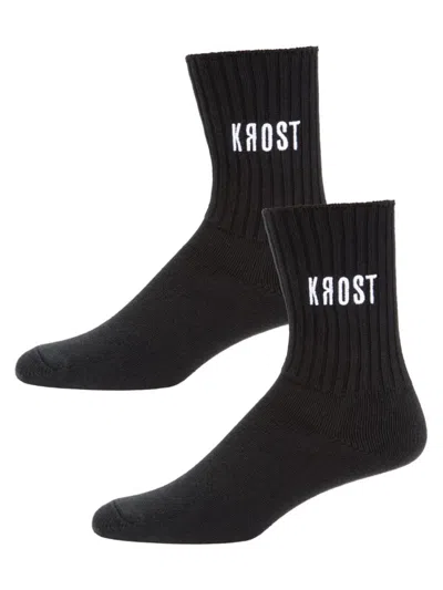 Krost Men's 2-pack Logo Crew Socks In Black