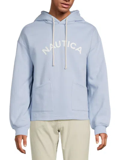 Krost Men's Arch Print Hoodie In Chambray Blue