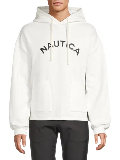 Krost Men's Arch Print Hoodie In White