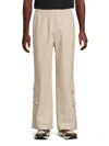 Krost Men's Breezy Canvas Cotton Wide-leg Cargo Pants In Gray