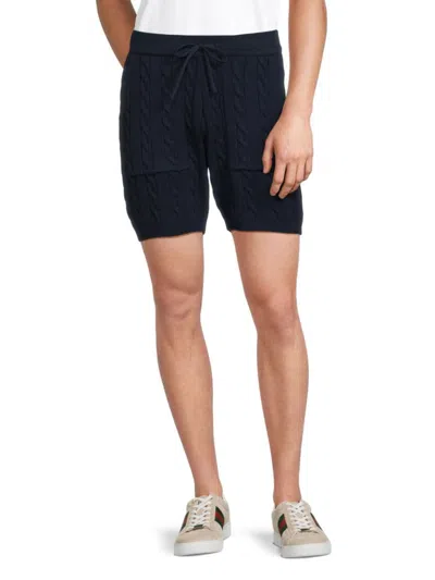Krost Men's Cable-knit Cotton Shorts In Dark Sapphire