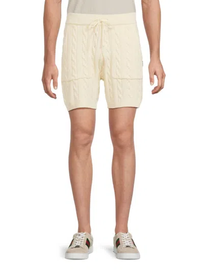 Krost Men's Cable-knit Cotton Shorts In Snow White