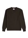 Krost Cable Knit V-neck Sweater In Demitasse